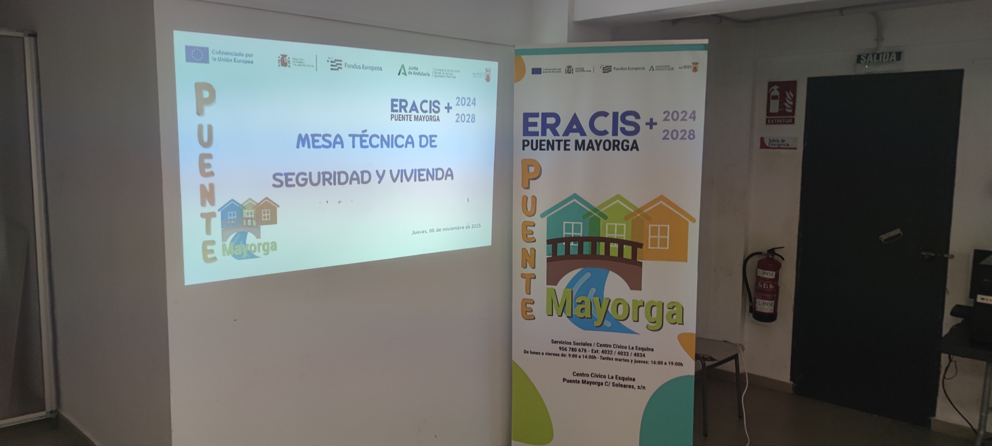 Reunión técnica del programa Eracis+ de Puente Mayorga, centrada esta vez en seguridad y vivienda.